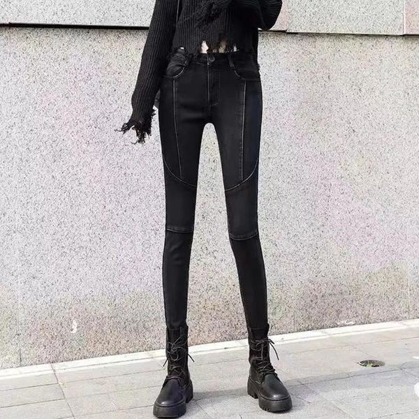 women's jeans black high-waist stretch patchwork women autumn winter plus velvet cowboy pants 2021 warm slim straight denim pencil, Blue
women's jeans black high-waist stretch patchwork women autumn winter plus velvet cowboy pants 2021 warm slim straight denim pencil, Blue