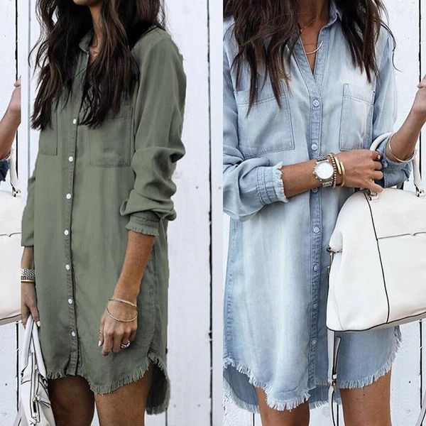 casual dresses fashion autumn women dress lady long sleeve denim shirt turn-down collar tassels loose party clothes, Black;gray
casual dresses fashion autumn women dress lady long sleeve denim shirt turn-down collar tassels loose party clothes, Black;gray