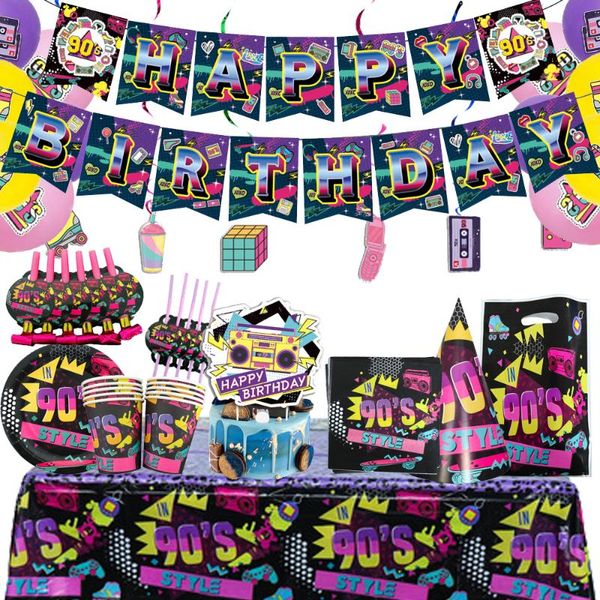 disposable dinnerware hip hop the 90's style birthday party decorations retro disco music tableware set cup plate baby shower supplies
disposable dinnerware hip hop the 90's style birthday party decorations retro disco music tableware set cup plate baby shower supplies