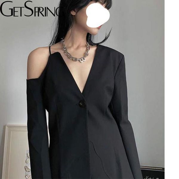 women's suits & blazers getspring women blazer hollow out off shoulder and jackets irregular v-neck retro suit coats spring/autumn 2021, White;black
women's suits & blazers getspring women blazer hollow out off shoulder and jackets irregular v-neck retro suit coats spring/autumn 2021, White;black