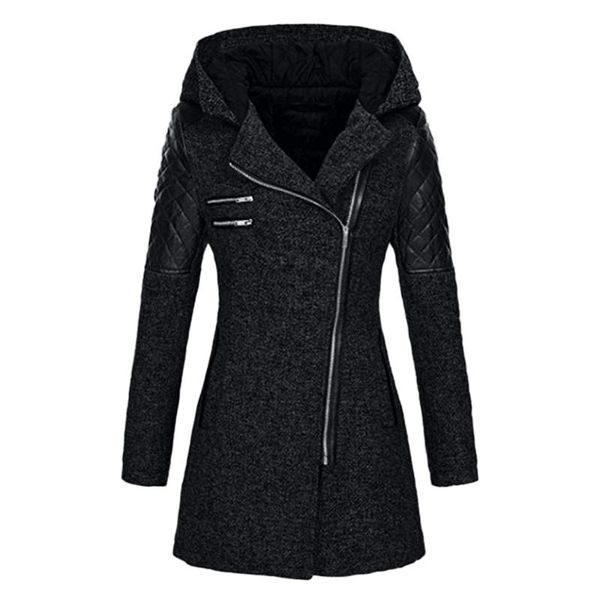 women's wool & blends women turn-down collar zipper woolen coat autumn winter long sleeve pocket jacket elegant office lady solid slim, Black
women's wool & blends women turn-down collar zipper woolen coat autumn winter long sleeve pocket jacket elegant office lady solid slim, Black