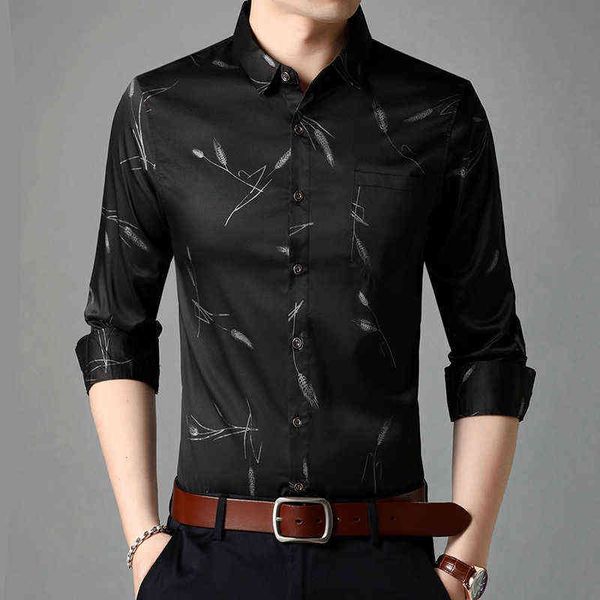 men's long sleeved korean trend 2021 spring and autumn thin loose men's wear non iron casual printed shirt, White;black
men's long sleeved korean trend 2021 spring and autumn thin loose men's wear non iron casual printed shirt, White;black