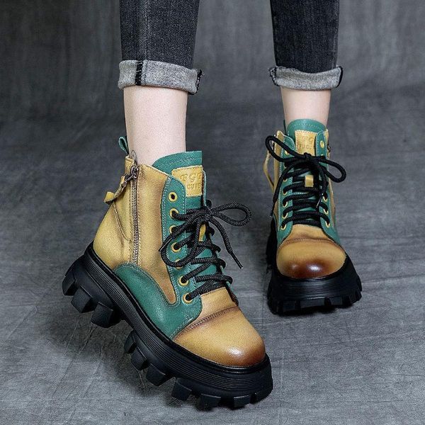 boots women's 2021 winter leather shoes zipper round toe wedge retro mixed color platform ankle, Black
boots women's 2021 winter leather shoes zipper round toe wedge retro mixed color platform ankle, Black