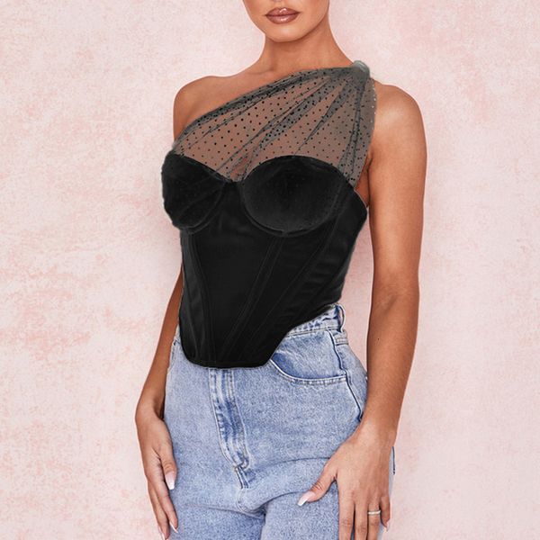 2021 new newaisa summer black crop women splice polka dot mesh one shoulder tank push up padded boned corset white 8k0n
2021 new newaisa summer black crop women splice polka dot mesh one shoulder tank push up padded boned corset white 8k0n