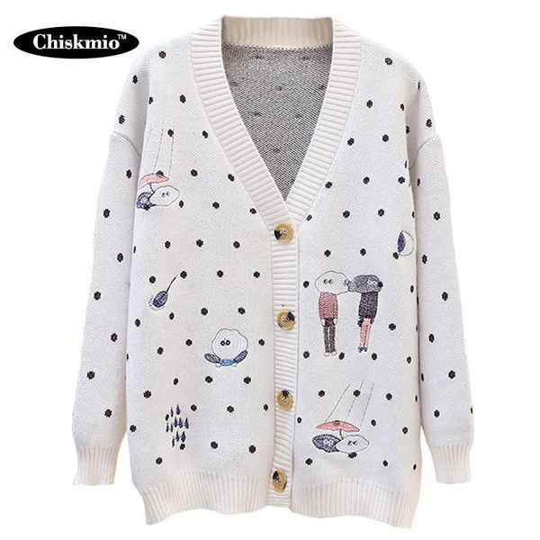 women's knits & tees kintted mid-length cardigan women clothing cartoon print o-neck long-sleeve sweater female clothes loose patchwork, White
women's knits & tees kintted mid-length cardigan women clothing cartoon print o-neck long-sleeve sweater female clothes loose patchwork, White