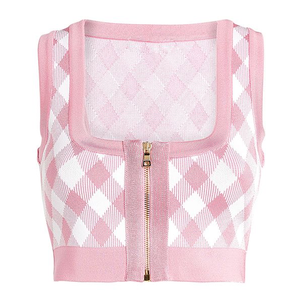 new high street fashion 2021 s/s designer women's zip plaid knitted crop tank fwd0, White
new high street fashion 2021 s/s designer women's zip plaid knitted crop tank fwd0, White