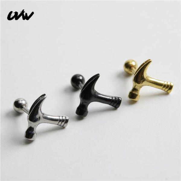stud uvw001 2pc titanium geometric gothic hammer earrings for women men piercing pendientes brincos, Golden;silver
stud uvw001 2pc titanium geometric gothic hammer earrings for women men piercing pendientes brincos, Golden;silver