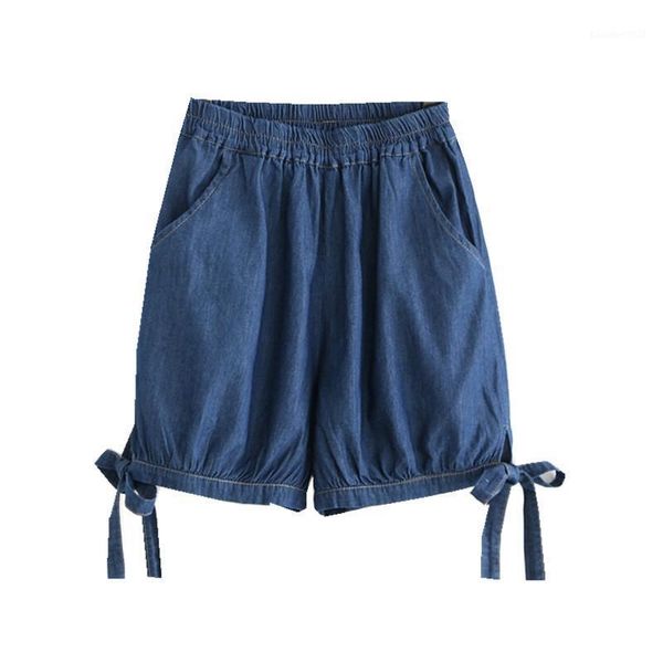 women's jeans summer preppy style women denim shorts elastic waist lace up casual loose basic, Blue
women's jeans summer preppy style women denim shorts elastic waist lace up casual loose basic, Blue