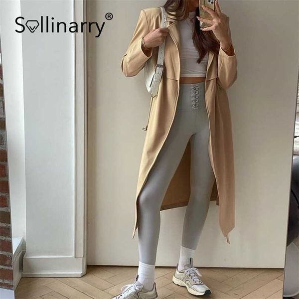 sollinary autumn long winter trench coat women fashion pocket high split windproof female long sleeves v-neck outwear 211021, Tan;black
sollinary autumn long winter trench coat women fashion pocket high split windproof female long sleeves v-neck outwear 211021, Tan;black