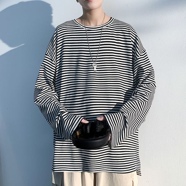 2021 spring striped t shirt men's fashion casual o-neck t-shirt men streetwear long-sleeved tshirt mens m-5xl hy24, White;black
2021 spring striped t shirt men's fashion casual o-neck t-shirt men streetwear long-sleeved tshirt mens m-5xl hy24, White;black