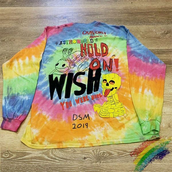 x dover star astroworld tie die tee men women long sleeve travis scott t-shirts, White;black
x dover star astroworld tie die tee men women long sleeve travis scott t-shirts, White;black
