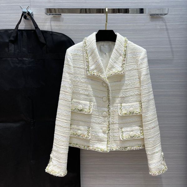 european and american women's 2021 winter new collection single breasted pocket with long sleeve lapel fashionable tweed coats, Black
european and american women's 2021 winter new collection single breasted pocket with long sleeve lapel fashionable tweed coats, Black