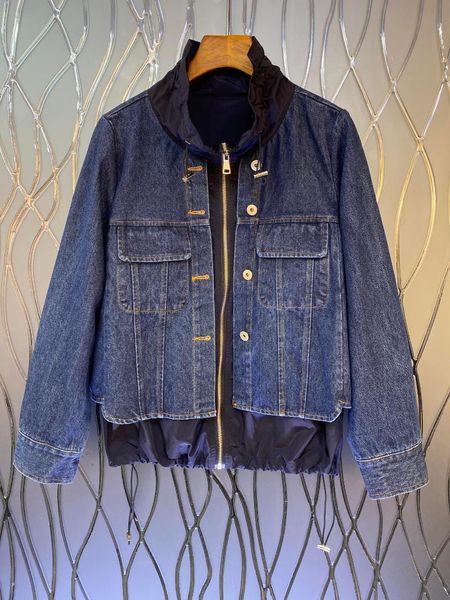 women's jackets the 2021 temperament splicing turtleneck zipper jean jacket 1016, Black;brown
women's jackets the 2021 temperament splicing turtleneck zipper jean jacket 1016, Black;brown