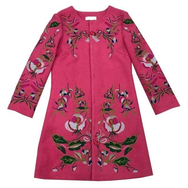 women's wool & blends winter women ethnic flower embroidery long trench coat ladies slim fit woolen outwear jackets abrigo mujer overco, Black
women's wool & blends winter women ethnic flower embroidery long trench coat ladies slim fit woolen outwear jackets abrigo mujer overco, Black
