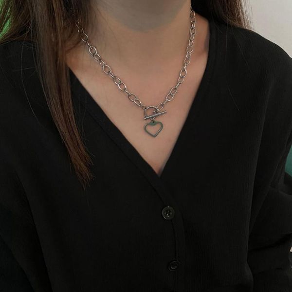 love pendant necklace female clavicle chains stitching metal fashion simple choker punk harajuku style jewelry women, Silver
love pendant necklace female clavicle chains stitching metal fashion simple choker punk harajuku style jewelry women, Silver
