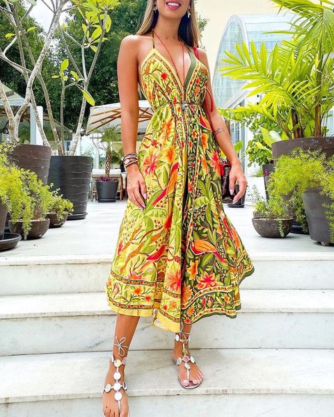 casual dresses elegant print for women 2021 summer halter deep v-neck sleeveless a-line boho dress, Black;gray
casual dresses elegant print for women 2021 summer halter deep v-neck sleeveless a-line boho dress, Black;gray