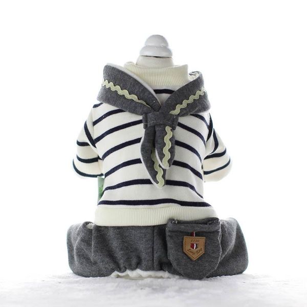 dog apparel cloths striped sailor collar quilted four-legged clothing warm thick cotton overalls for dogs comfortable pajam
dog apparel cloths striped sailor collar quilted four-legged clothing warm thick cotton overalls for dogs comfortable pajam