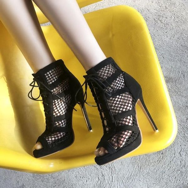 dress shoes summer roman cool boots women's large super high heels waterproof platform thin heel lace up suede sandals, Black
dress shoes summer roman cool boots women's large super high heels waterproof platform thin heel lace up suede sandals, Black