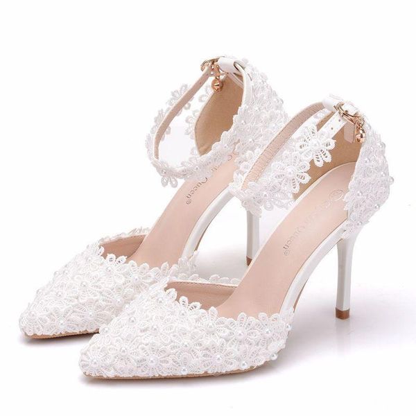 dress shoes women sandals wedding party lace pu rhinestones buckle strap 9.5cm thin high heels pointed toe sandal size 35-42, Black
dress shoes women sandals wedding party lace pu rhinestones buckle strap 9.5cm thin high heels pointed toe sandal size 35-42, Black
