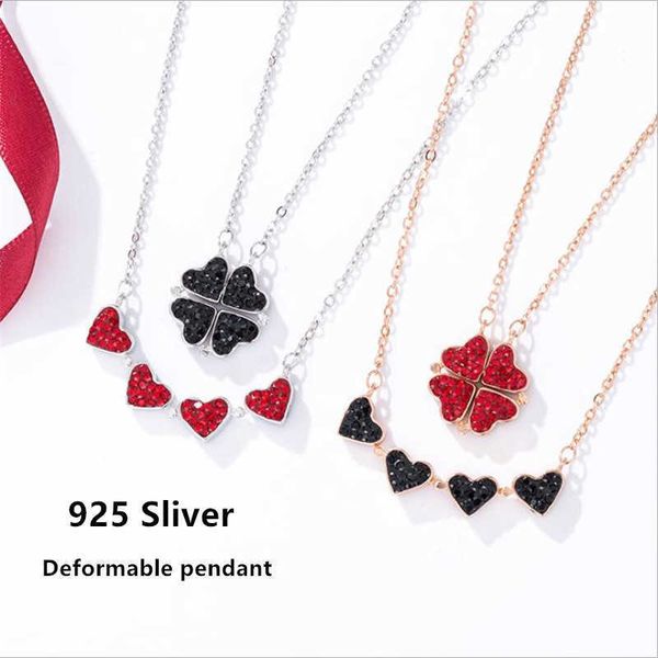 designer necklace s925 sterling sliver creative brand red blue black double sided heart pendant for women valentine gift drop shipping, Silver
designer necklace s925 sterling sliver creative brand red blue black double sided heart pendant for women valentine gift drop shipping, Silver