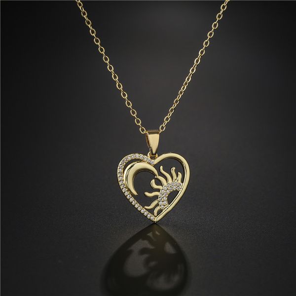 ins wind hollowed out love sun moon pendant necklace women's real gold electroplated copper micro inlaid jewelry, Silver
ins wind hollowed out love sun moon pendant necklace women's real gold electroplated copper micro inlaid jewelry, Silver