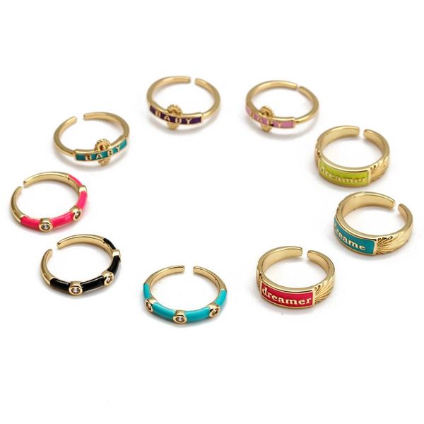 cluster rings wish card 1 pcs fashion copper enamel ring baby dreamer joint jewelry in hand party wedding women's gift to friend, Golden;silver
cluster rings wish card 1 pcs fashion copper enamel ring baby dreamer joint jewelry in hand party wedding women's gift to friend, Golden;silver
