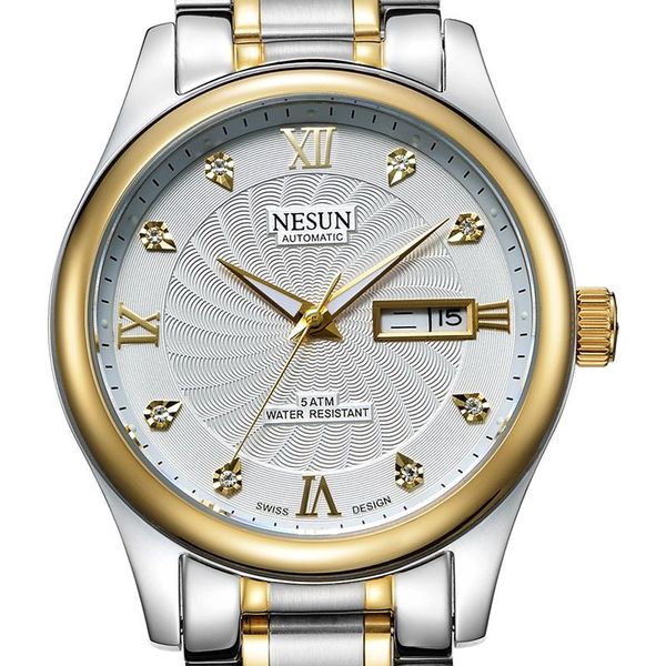 wristwatches nesun watch men's stainless steel waterproof business automatic mechanical watches week display clock relogio masculino, Slivery;brown
wristwatches nesun watch men's stainless steel waterproof business automatic mechanical watches week display clock relogio masculino, Slivery;brown