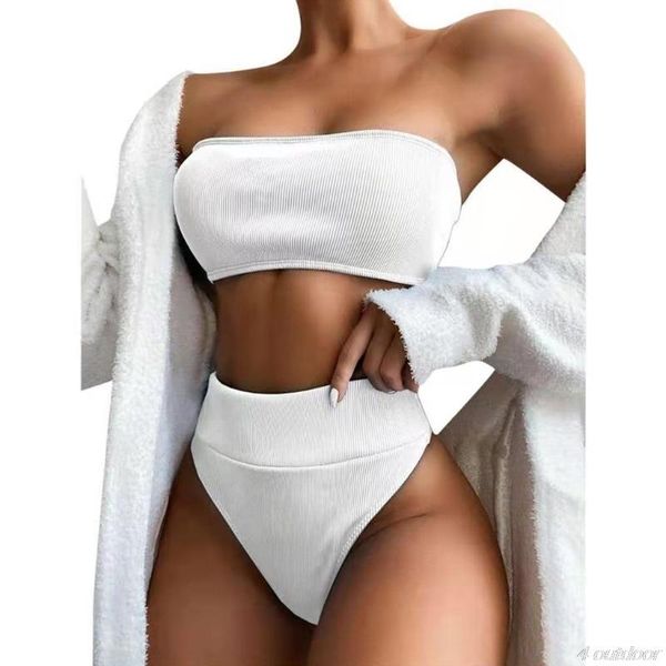 one-piece suits women 2pcs solid color bikini set strapless ribbed bandeau thong swimsuit l69f
one-piece suits women 2pcs solid color bikini set strapless ribbed bandeau thong swimsuit l69f