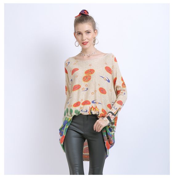 printing of cartoon sweaters women sleeve oversized sweater outerwear pull mujer ta6359 xc07, White;black
printing of cartoon sweaters women sleeve oversized sweater outerwear pull mujer ta6359 xc07, White;black