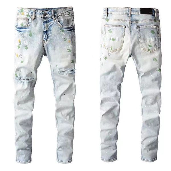 jeans 2021 summer thin denim fashion personality slim elastic leisure sports paint hole feet, Blue
jeans 2021 summer thin denim fashion personality slim elastic leisure sports paint hole feet, Blue