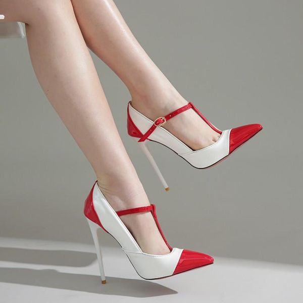 dress shoes size 34-47 patchwork t strap pointed toe women pumps summer 10cm stiletto high heels wedding woman, Black
dress shoes size 34-47 patchwork t strap pointed toe women pumps summer 10cm stiletto high heels wedding woman, Black