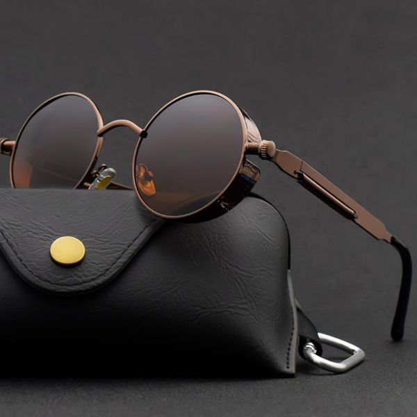sunglasses classic gothic steampunk women's brand designer vintage round metal frame female uv400, White;black
sunglasses classic gothic steampunk women's brand designer vintage round metal frame female uv400, White;black