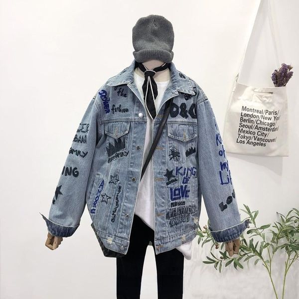 women's jackets style long sleeve blue denim clothing women's embroidered letters distressed loose jacket ripped coat, Black;brown
women's jackets style long sleeve blue denim clothing women's embroidered letters distressed loose jacket ripped coat, Black;brown
