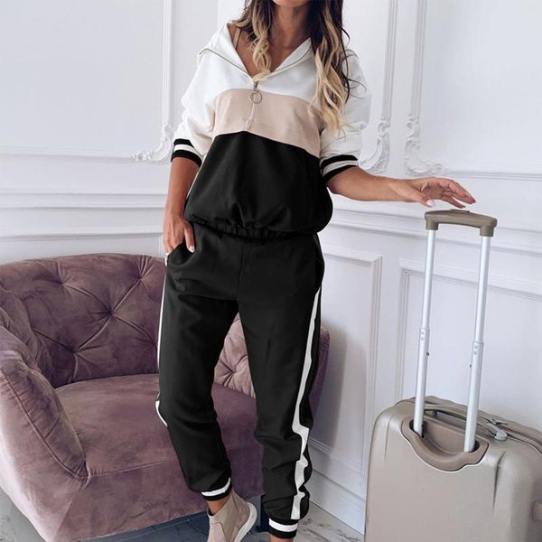 women's two piece pants 2021 autumn outfit women tracksuit fashion zipper hooded sweatshirt + pocket sweatpants suits casual loose simp, White
women's two piece pants 2021 autumn outfit women tracksuit fashion zipper hooded sweatshirt + pocket sweatpants suits casual loose simp, White