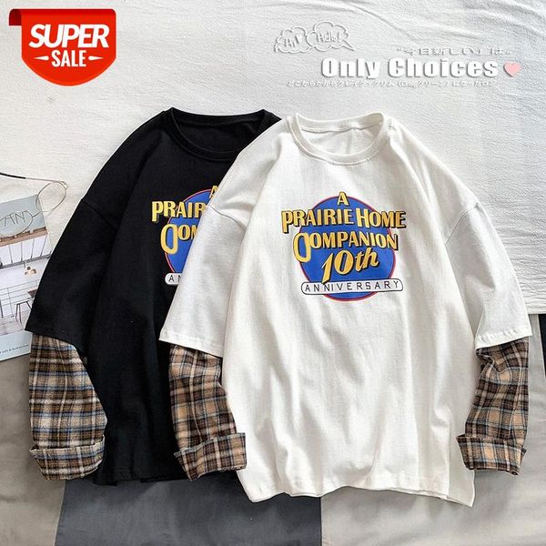 korean version of fake two-piece splicing long-sleeved t-shirt for men and women loose shirt bf hong kong wind sweater couple student #pt6h, Black
korean version of fake two-piece splicing long-sleeved t-shirt for men and women loose shirt bf hong kong wind sweater couple student #pt6h, Black