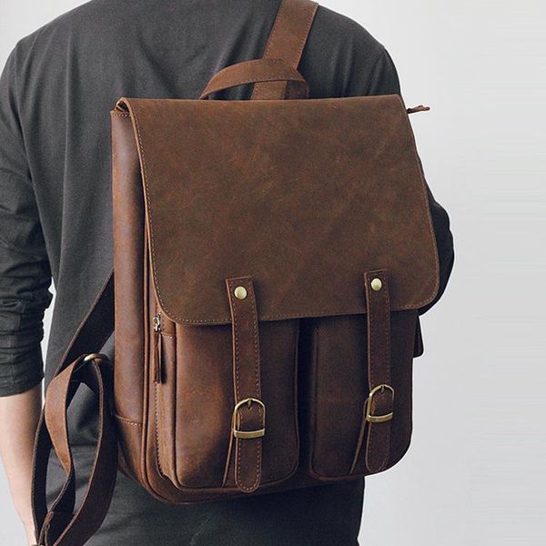 backpack vintage man scrub texture genuine leather lapmale all cow leisure travel knapsack cowhide field pack
backpack vintage man scrub texture genuine leather lapmale all cow leisure travel knapsack cowhide field pack
