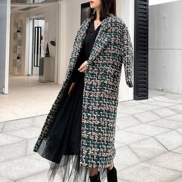women's wool & blends korean style houndstooth tweed coat winter women overcoat 2021 vintage ol elegant woolen coats green red fashion, Black
women's wool & blends korean style houndstooth tweed coat winter women overcoat 2021 vintage ol elegant woolen coats green red fashion, Black