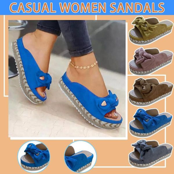 sandals women's summer slip-on flat bow beach open toe breathable weave shoes platform height increase slippers, Black
sandals women's summer slip-on flat bow beach open toe breathable weave shoes platform height increase slippers, Black