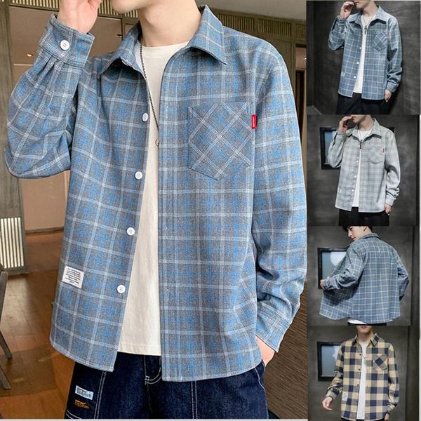 men's casual shirts plaid shirt long sleeves spring and autumn 2021 korean edition trend ins handsome loose coat, White;black
men's casual shirts plaid shirt long sleeves spring and autumn 2021 korean edition trend ins handsome loose coat, White;black