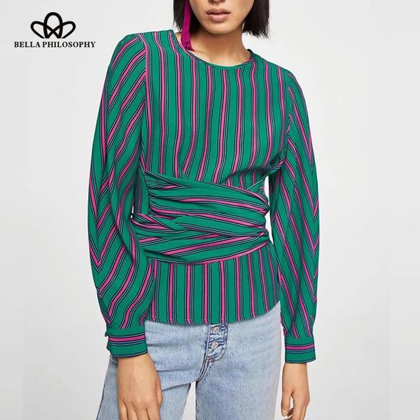 women's blouses & shirts philosophy 2021 spring women striped blouse vintage long sleeve sashes female fashion casual loose blusa, White
women's blouses & shirts philosophy 2021 spring women striped blouse vintage long sleeve sashes female fashion casual loose blusa, White