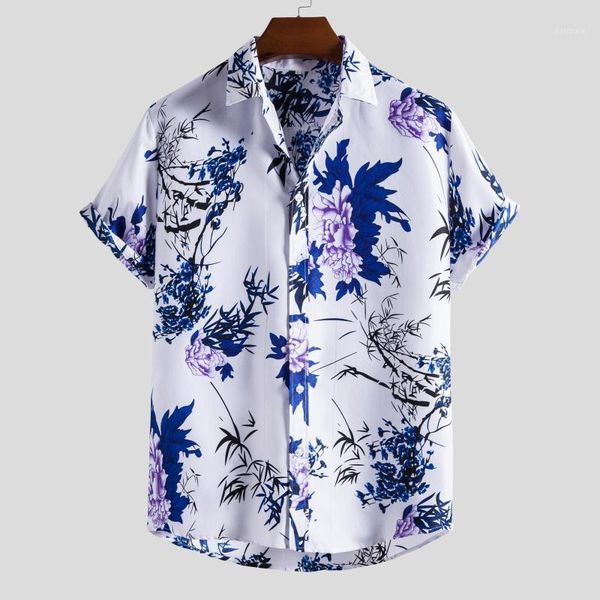 men's casual shirts flower printed shirt summer aloha hawaiian short sleeve male button turn-down collar camisas para hombre, White;black
men's casual shirts flower printed shirt summer aloha hawaiian short sleeve male button turn-down collar camisas para hombre, White;black