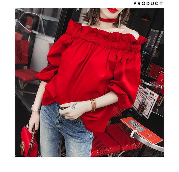 off shoulder women summer fashion slash neck blouse red lantern sleeve loose ruffle blouses womens clothing white blouse
off shoulder women summer fashion slash neck blouse red lantern sleeve loose ruffle blouses womens clothing white blouse