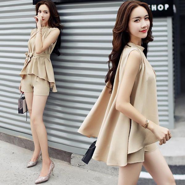 europe and the united states new summer women's suit wild sleeveless shirt shorts cotton and linen dd19, Gray
europe and the united states new summer women's suit wild sleeveless shirt shorts cotton and linen dd19, Gray