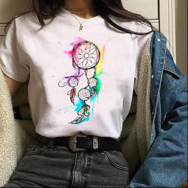 women clothes lady tees graphic feather dream web watercolor 90s summer fall clothing female t shirt womens t shirt, White
women clothes lady tees graphic feather dream web watercolor 90s summer fall clothing female t shirt womens t shirt, White