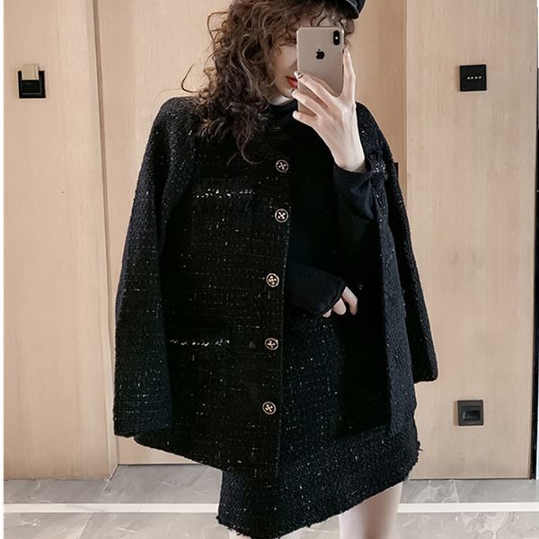 2021 new winter women black tweed jacket designer single breasted wool coat & one step skirt 2 piece set o2jw, White
2021 new winter women black tweed jacket designer single breasted wool coat & one step skirt 2 piece set o2jw, White