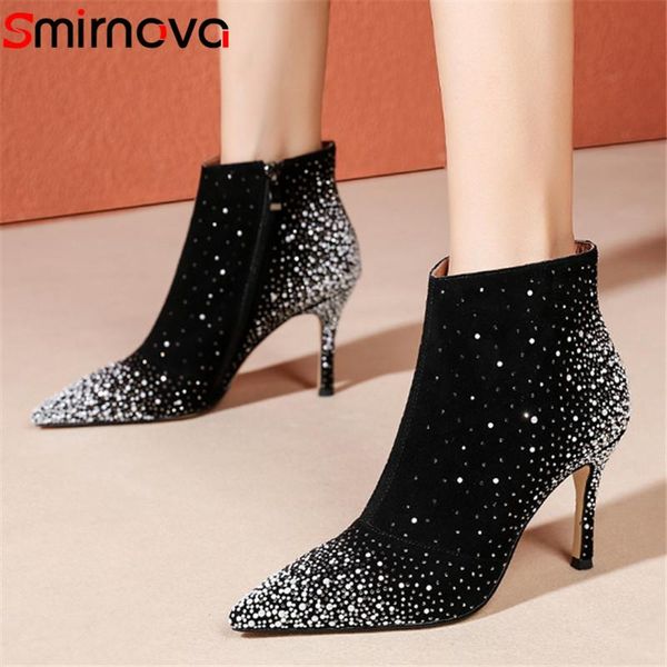 boots smirnova 2021 est women ankle thin high heels party wedding shoes suede leather crystal short, Black
boots smirnova 2021 est women ankle thin high heels party wedding shoes suede leather crystal short, Black
