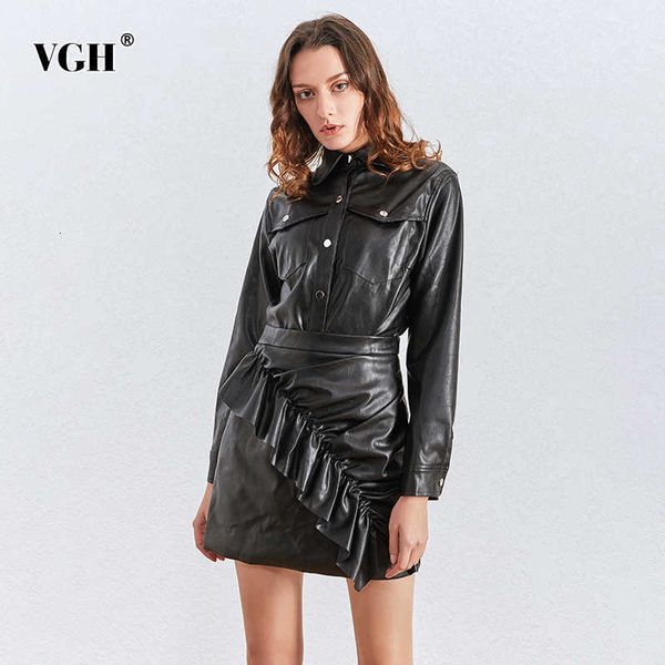 patchwork casual two piece set for women lapel long sleeve high waist a line skirt pu leather sets female fashion 210531, White
patchwork casual two piece set for women lapel long sleeve high waist a line skirt pu leather sets female fashion 210531, White