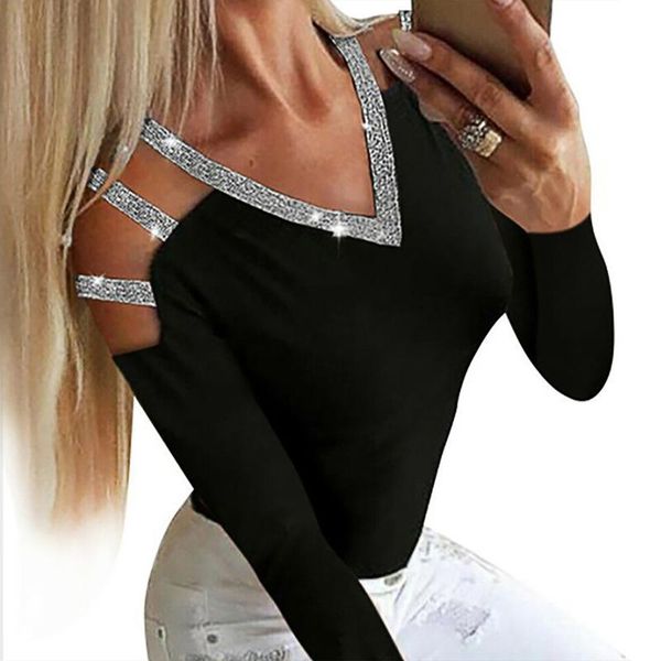 women's t-shirt modis women's t-shirts hollow shoulder solid color v-neck long sleeves tee casual ladies diamond slim shirts #, White
women's t-shirt modis women's t-shirts hollow shoulder solid color v-neck long sleeves tee casual ladies diamond slim shirts #, White