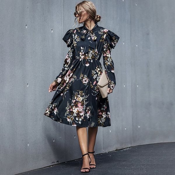 2021 new autumn elegant fashion slim floral women high wasit butterfly sleeve black female office lady p0ls, Black;gray
2021 new autumn elegant fashion slim floral women high wasit butterfly sleeve black female office lady p0ls, Black;gray