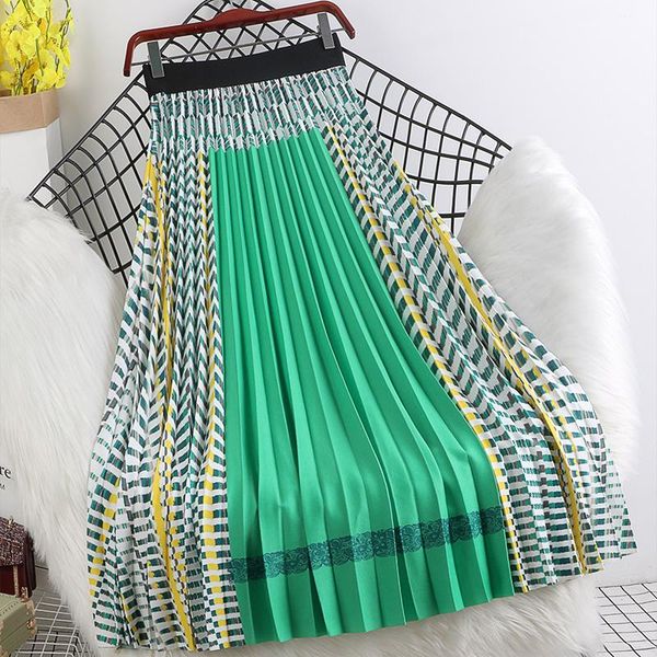 skirts summer women pleated skirt ladies multicolor high waist contrast color a-line urban casual mid-calf swing long, Black
skirts summer women pleated skirt ladies multicolor high waist contrast color a-line urban casual mid-calf swing long, Black